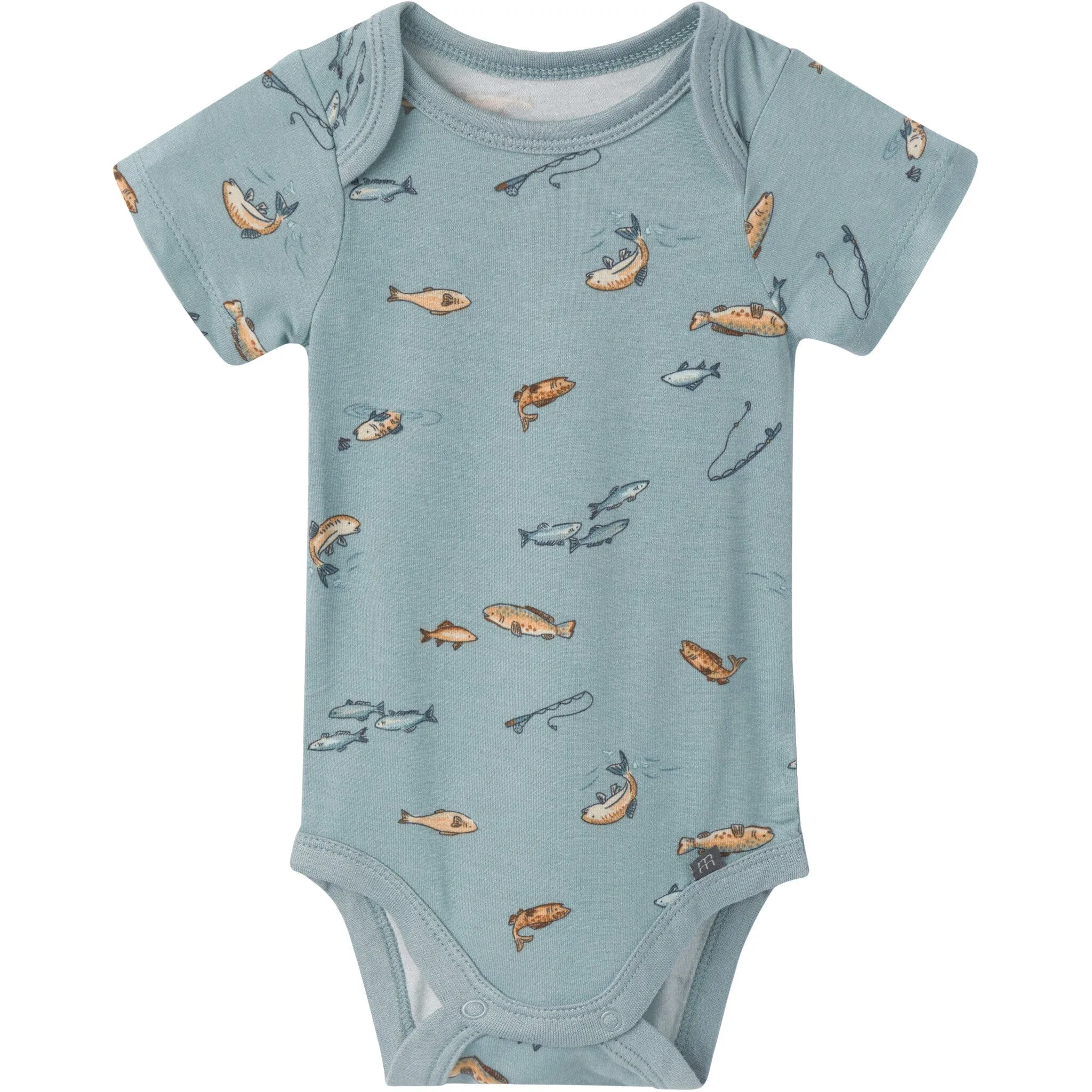 4-Piece Baby Boys Teal Fishing Bodysuits and Pants Set