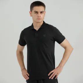 Abstract Black Classic Polo Shirt for Men
