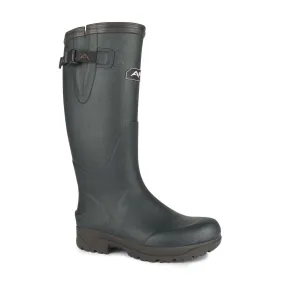 Acton Men's Rain Boots Tackle Plain Toe - Waterproof w/ Natural Rubber, Neoprene Lined, Shock-Absorbing EVA Outsole, Adjustable Strap | Sizes 7-13