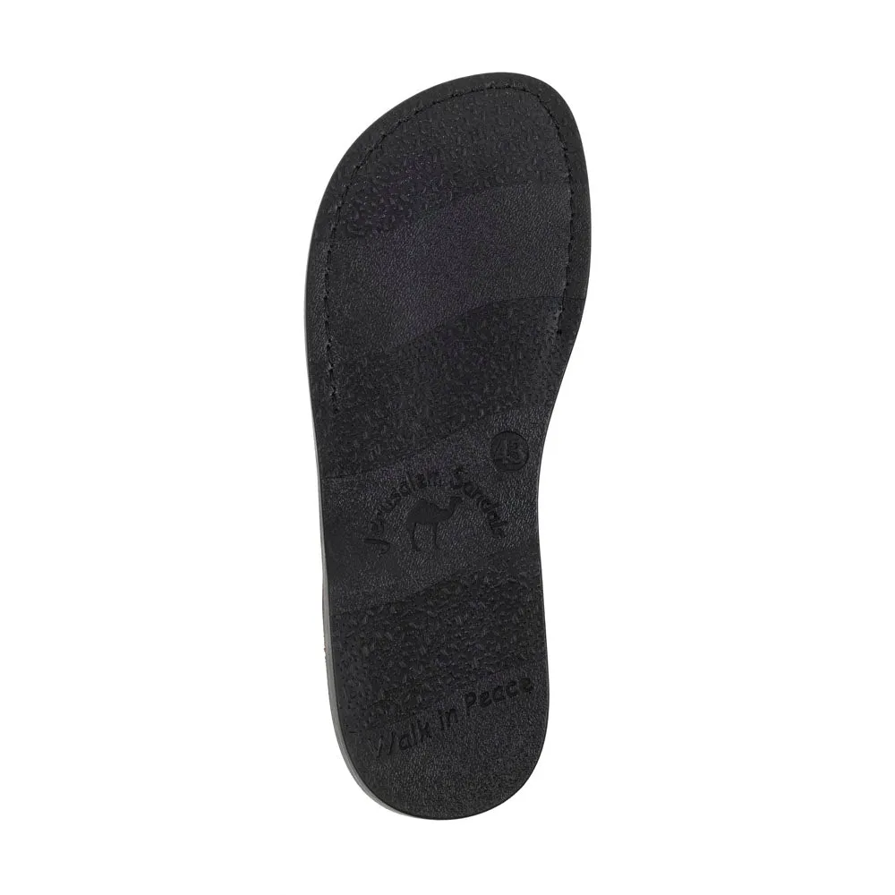 Adam - Caged Leather Slide Sandal | Black