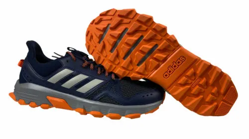 Adidas Men's Rockadia Trail Leather Athletic Hiking Shoes Navy Blue Size 9