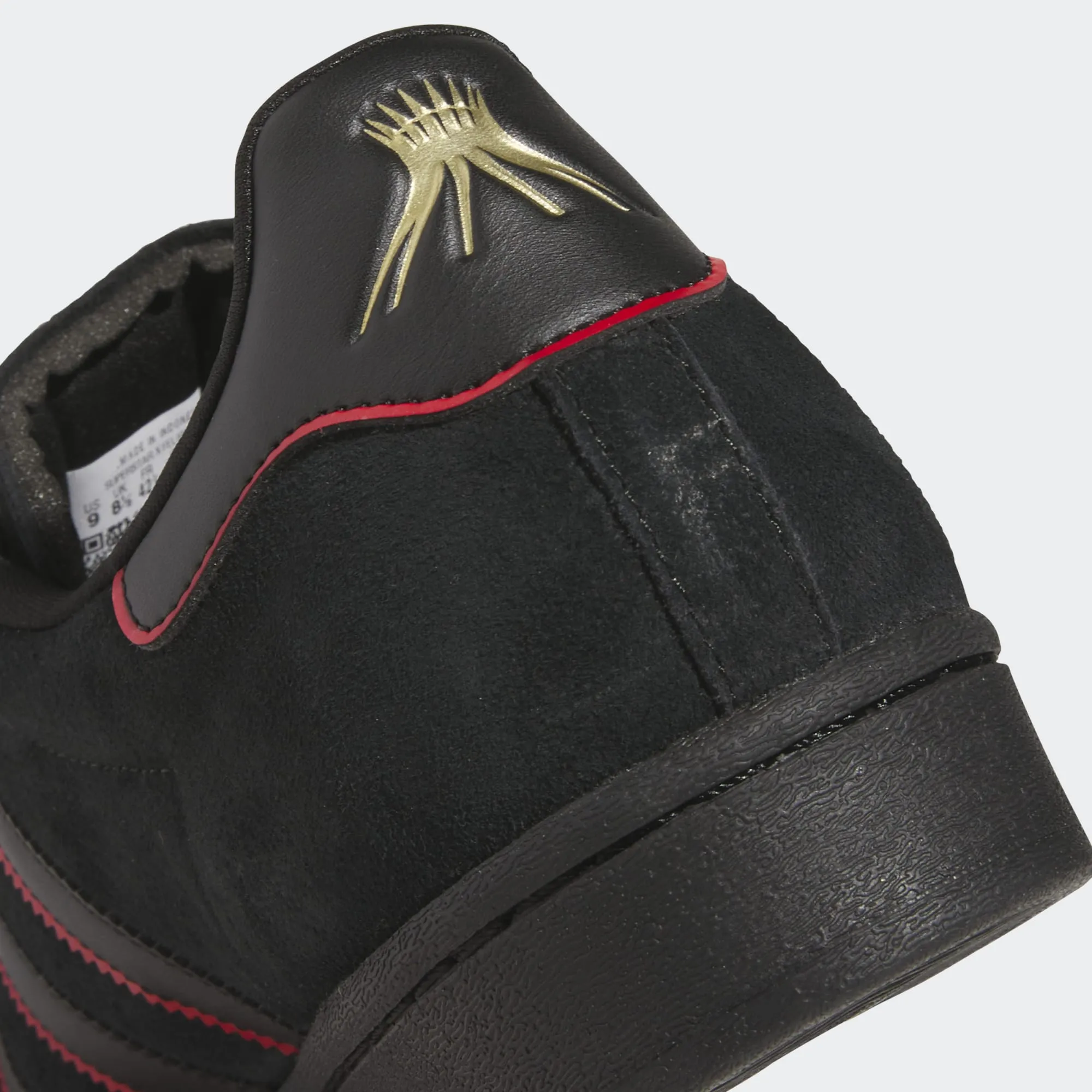 Adidas Superstar x Felipe Gustavo Skateboard Shoe - Black/Scarlet/Gold Metallic