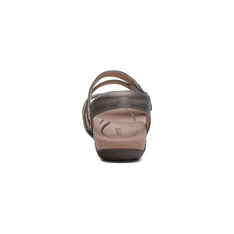 Aetrex Women's Jess Sandals- Pewter Sparkle