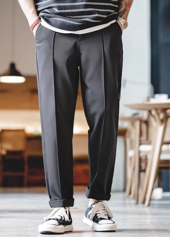American Casual Workwear Versatile Pleated Men's Trousers