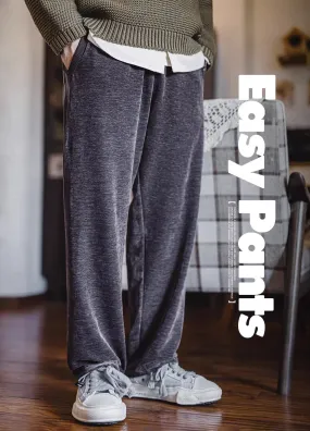 American Retro Double-Sided Snowflake Velvet Drape Sweatpants Warm Men's Trousers