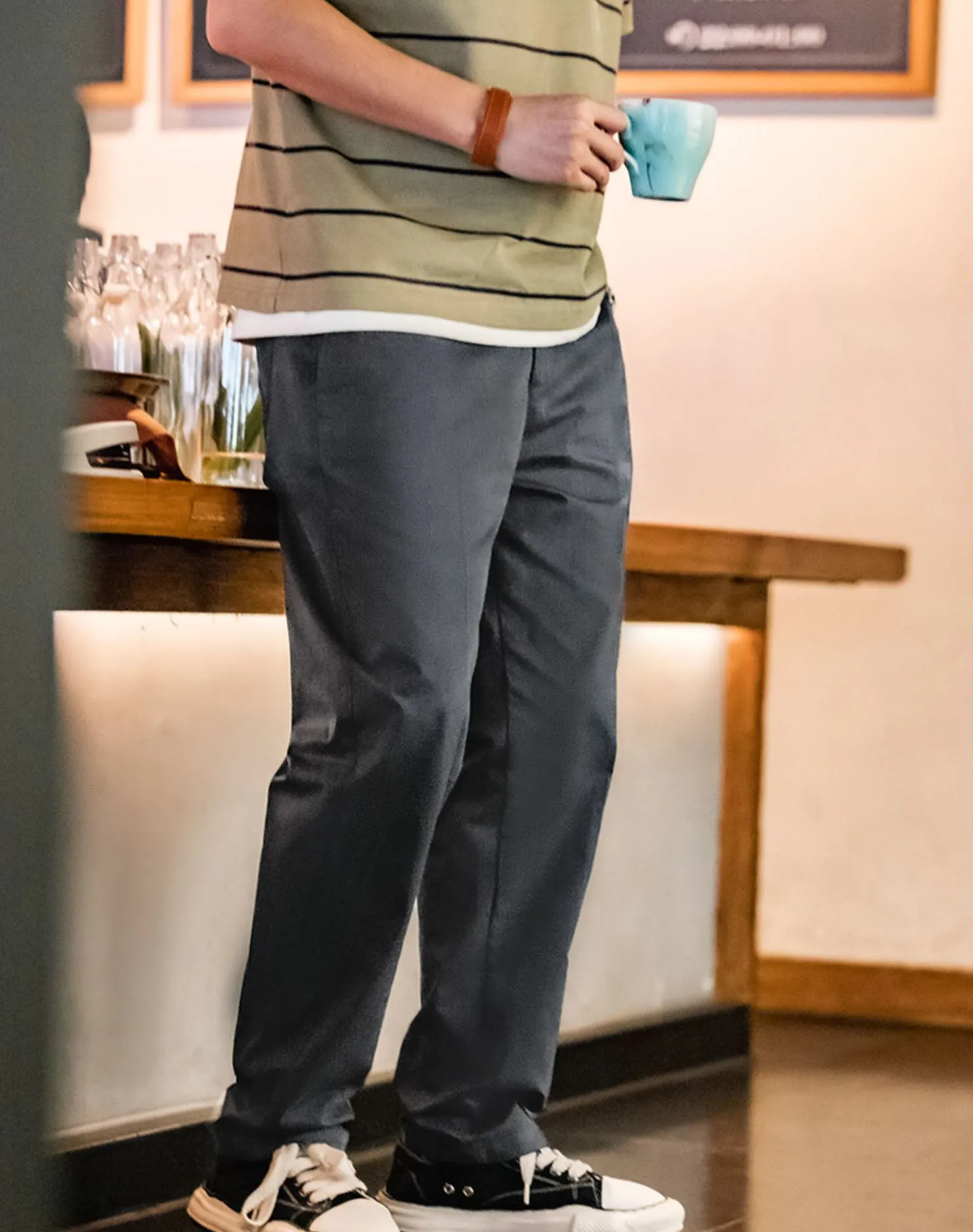 American Retro Straight Casual Tapered Men's Trousers
