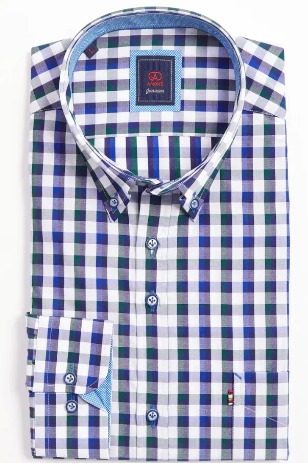ANDRE<BR>
Pisa Long -Sleeve Shirt<BR>
Burgundy, Forest<BR>