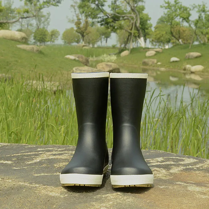 Anti-slip rubber rain boots mid calf outdoor waterproof shoes