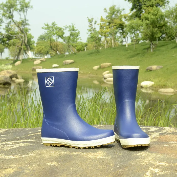 Anti-slip rubber rain boots mid calf outdoor waterproof shoes