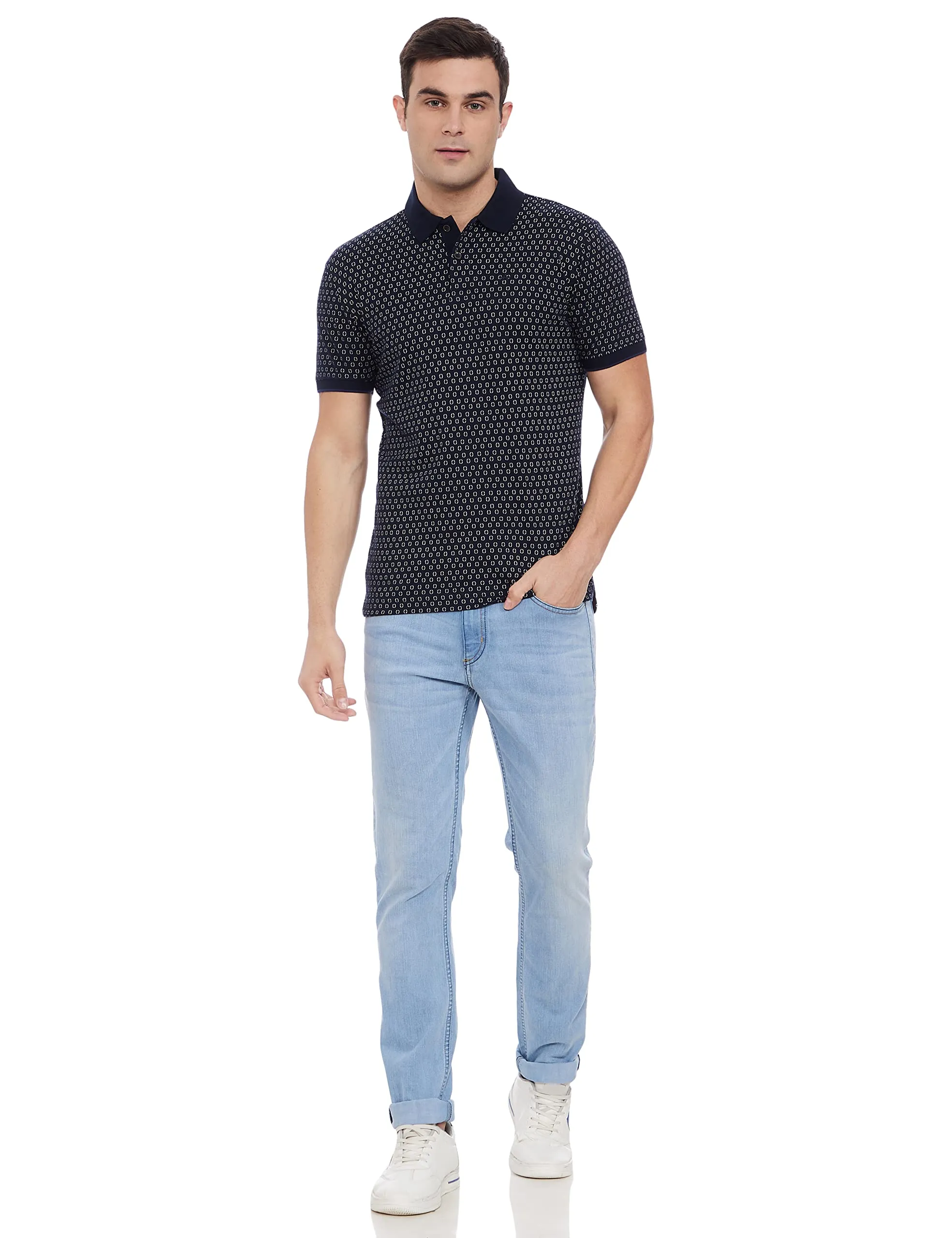 Arrow Men's Regular T-Shirt (OHJMDQQ6P89_Navy S)