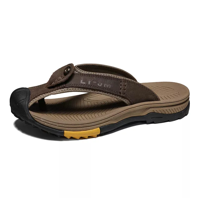 Beach Slippers Leather Men Shoes