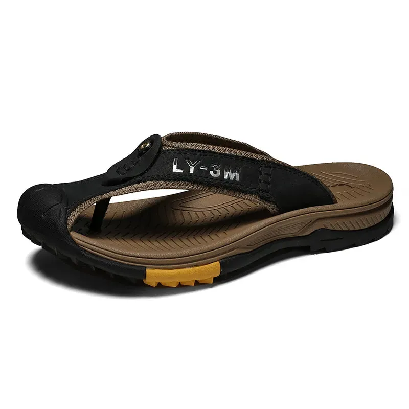Beach Slippers Leather Men Shoes