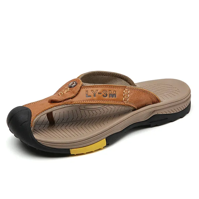 Beach Slippers Leather Men Shoes