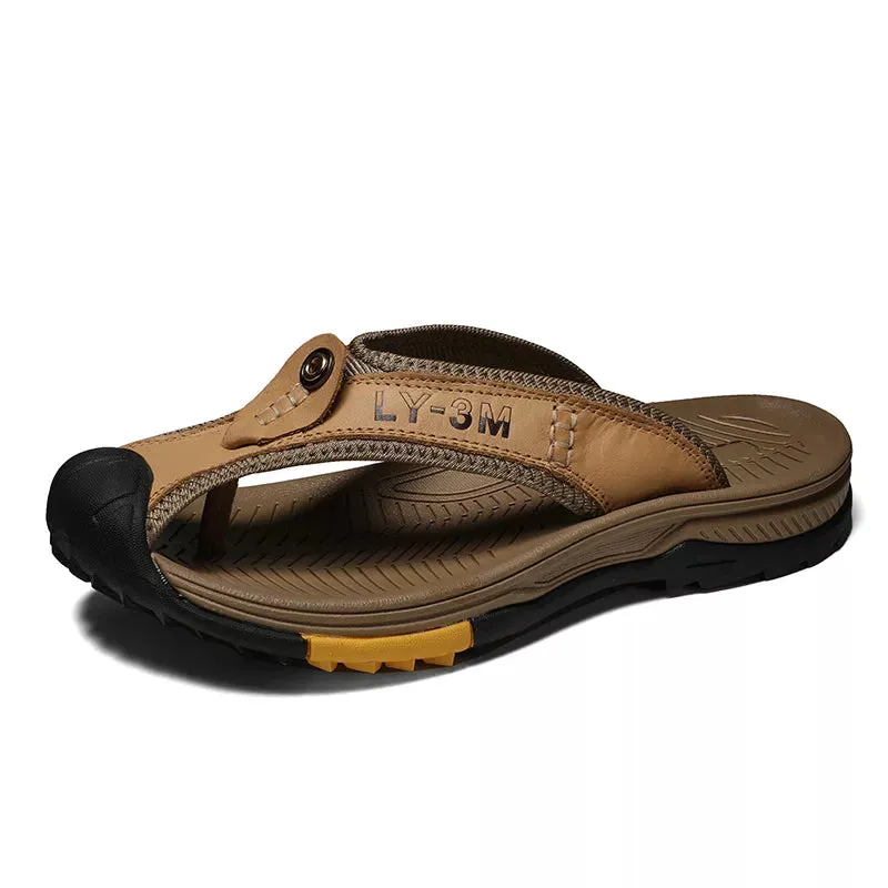Beach Slippers Leather Men Shoes