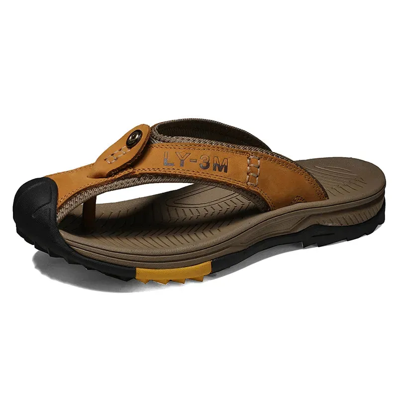 Beach Slippers Leather Men Shoes