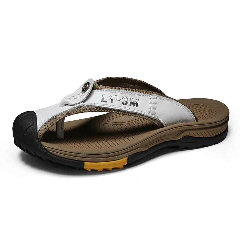 Beach Slippers Leather Men Shoes