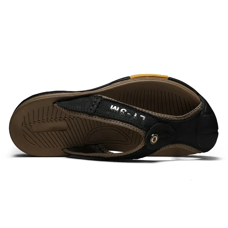 Beach Slippers Leather Men Shoes
