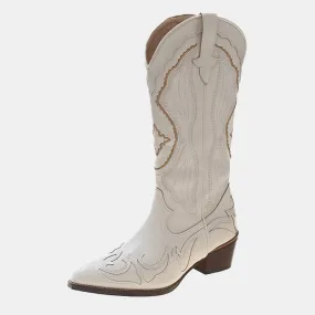 Begonia Embroidered Western Cowboy Boots