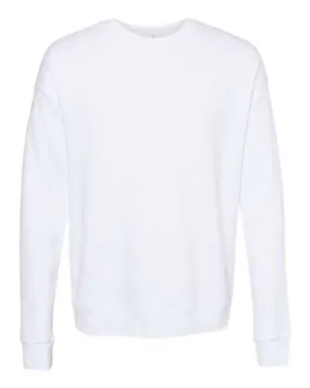 BELLA   CANVAS Sponge Fleece Drop Shoulder Crewneck Sweatshirt 3945 DTG White