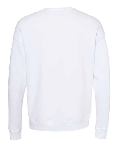BELLA   CANVAS Sponge Fleece Drop Shoulder Crewneck Sweatshirt 3945 DTG White