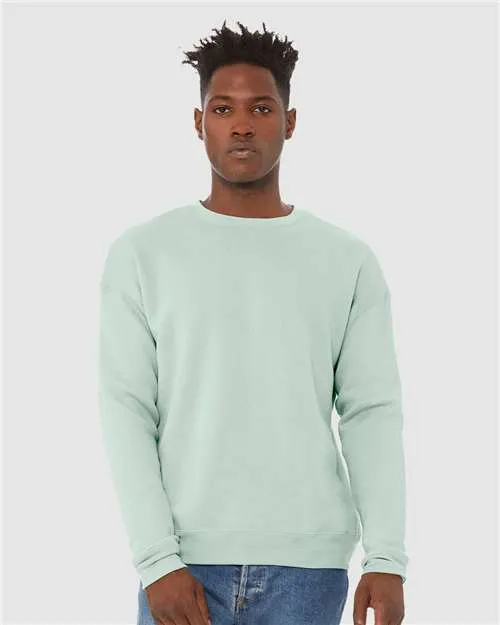 BELLA   CANVAS Sponge Fleece Drop Shoulder Crewneck Sweatshirt 3945 DTG White