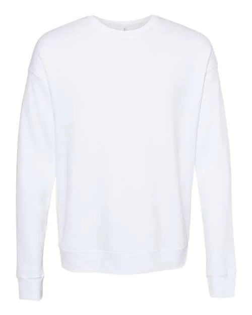 BELLA   CANVAS Sponge Fleece Drop Shoulder Crewneck Sweatshirt 3945 DTG White