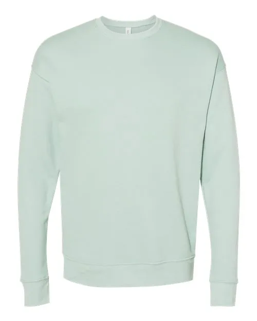 BELLA   CANVAS Sponge Fleece Drop Shoulder Crewneck Sweatshirt 3945 DTG White