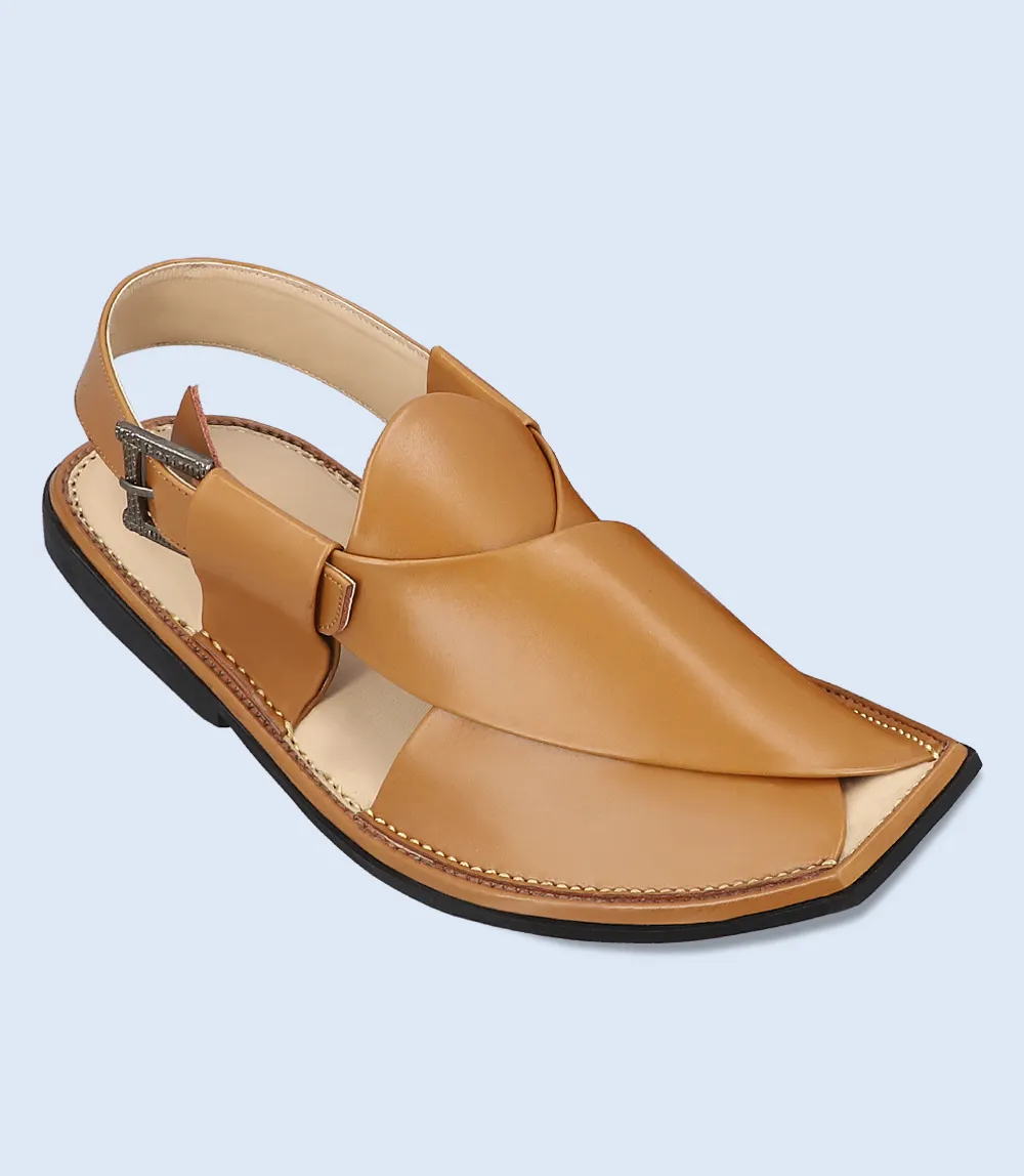 BM5503-TAN-Men Peshawari Chappal