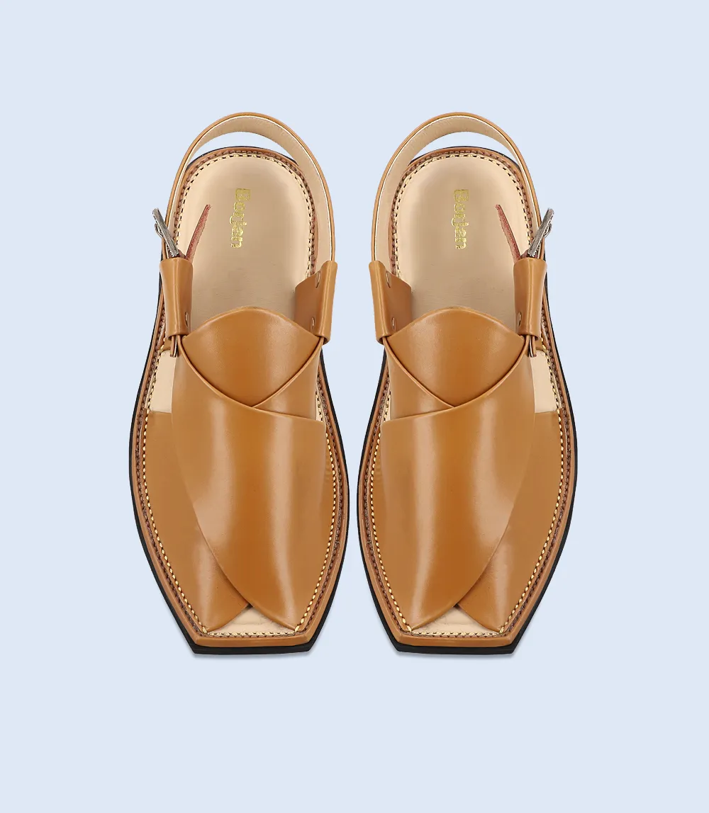 BM5503-TAN-Men Peshawari Chappal