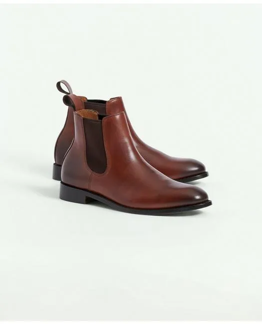 Brooks Brothers Men's Leather Chelsea Boots Cognac
