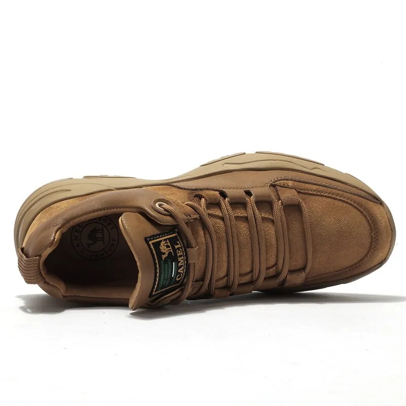 CAMEL Official Original Genuine Leather Men Shoes Outdoor Casual Shoes