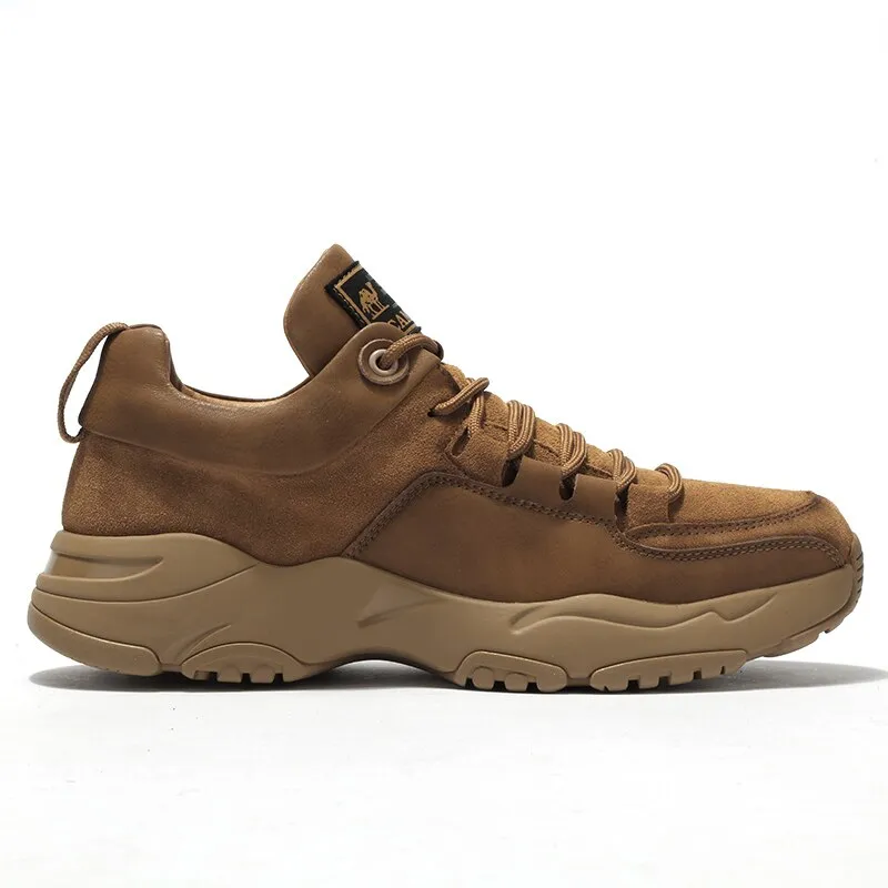 CAMEL Official Original Genuine Leather Men Shoes Outdoor Casual Shoes