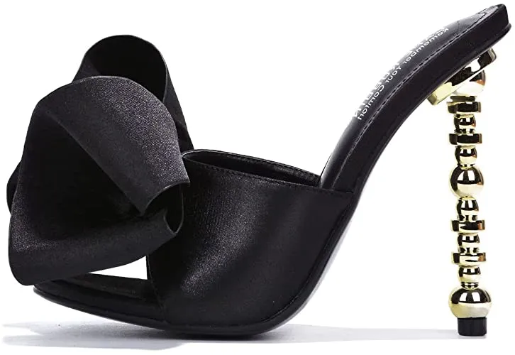 Cape Robbin Salsa Sexy High Heels Open Toe Oval Pumps BLACK (5.5, BLACK)