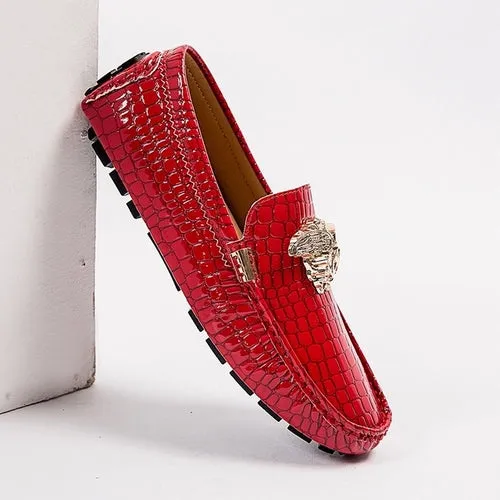 Casual Shoes High Quality Men's Leather Shoes Snake Pea Shoes