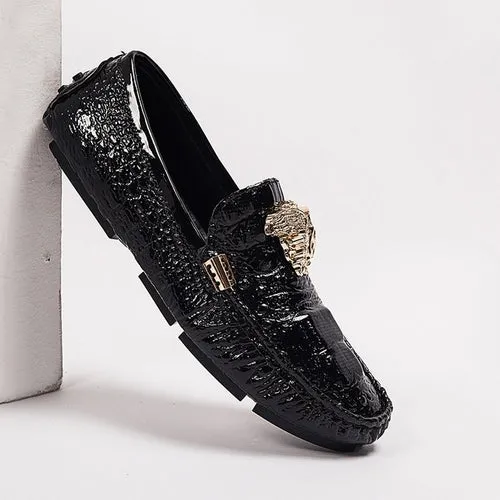 Casual Shoes High Quality Men's Leather Shoes Snake Pea Shoes
