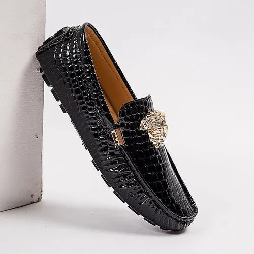 Casual Shoes High Quality Men's Leather Shoes Snake Pea Shoes