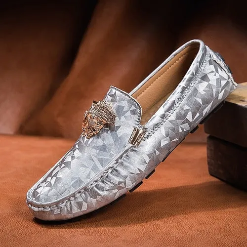 Casual Shoes High Quality Men's Leather Shoes Snake Pea Shoes