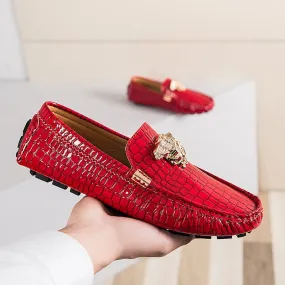 Casual Shoes High Quality Men's Leather Shoes Snake Pea Shoes
