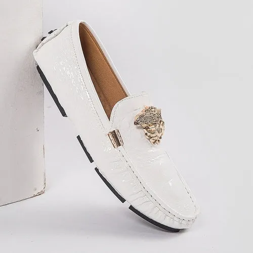 Casual Shoes High Quality Men's Leather Shoes Snake Pea Shoes