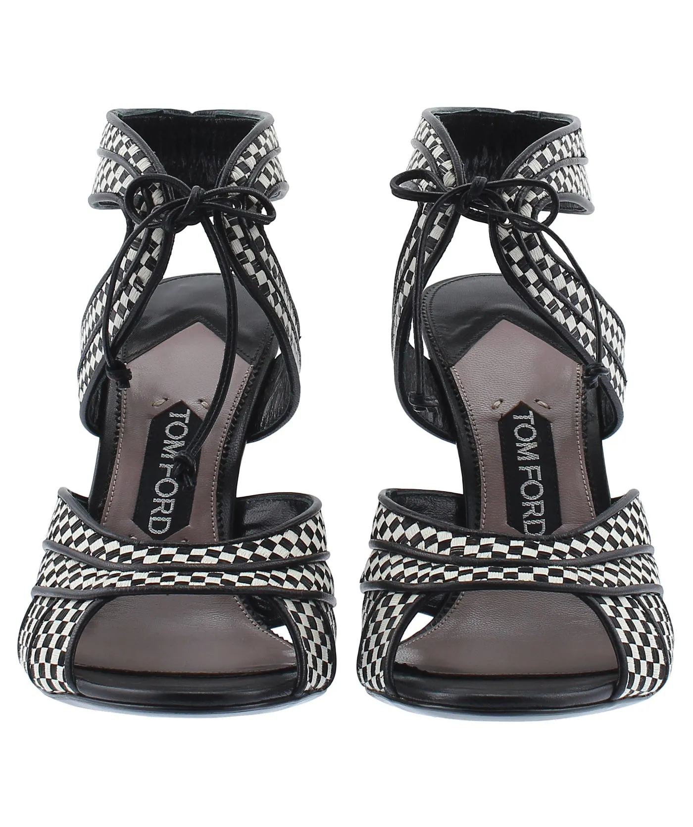 Checkered Leather Sandals