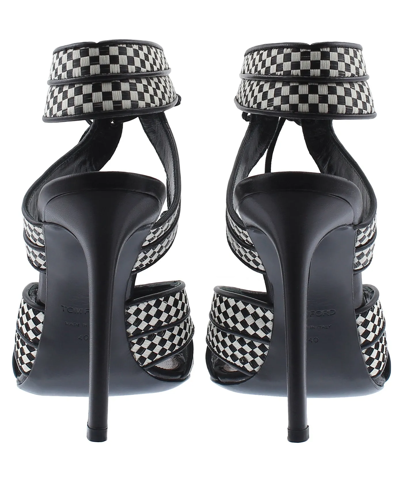 Checkered Leather Sandals