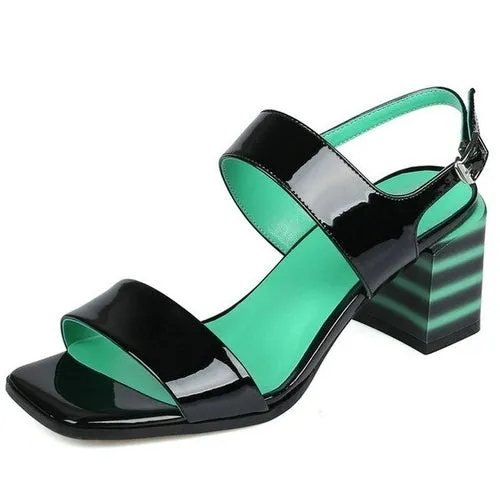 Classic Design Women Sandals Summer Mixed Colors Genuine Leather