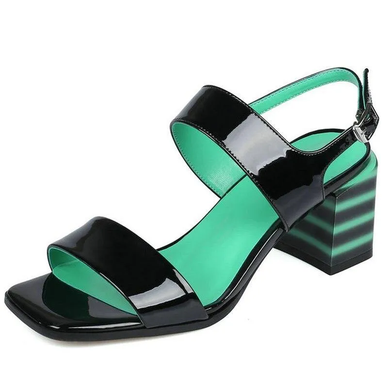 Classic Design Women Sandals Summer Mixed Colors Genuine Leather