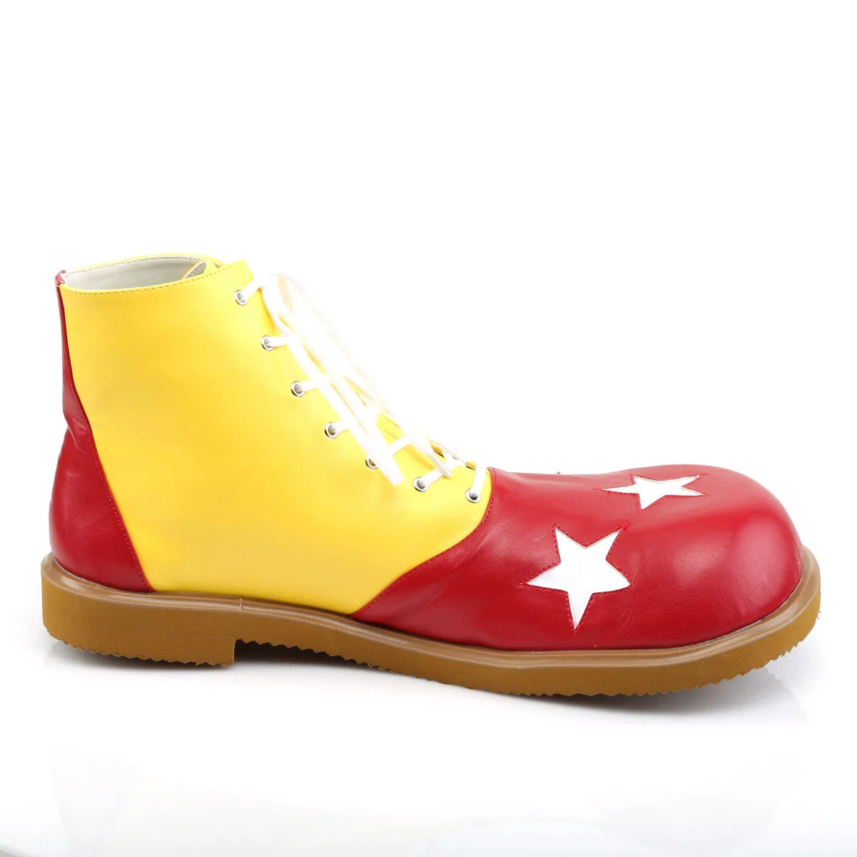 CLOWN-02 Fancy Dress Costume Funtasma Men's Shoes Yellow-Red Pu