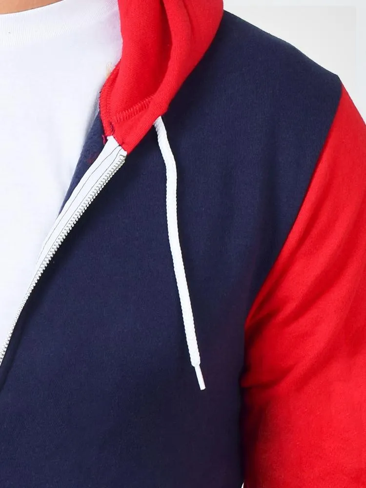 Color Block Zip Hoodie