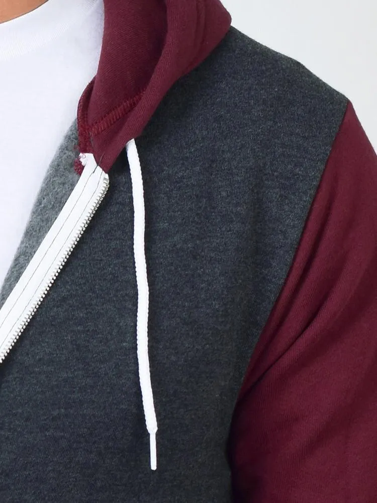 Color Block Zip Hoodie
