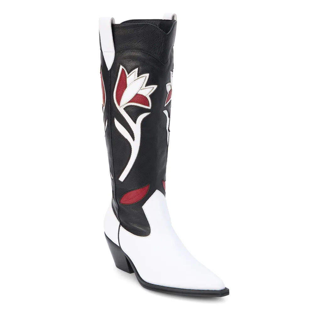 Cool Hand Floral Pointed Toe Pull On Cowboy Boots