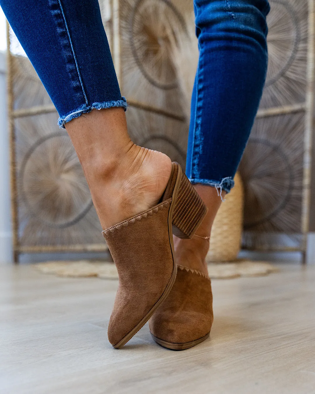 Corkys Sizzle Faux Suede Slip Ons - Tobacco