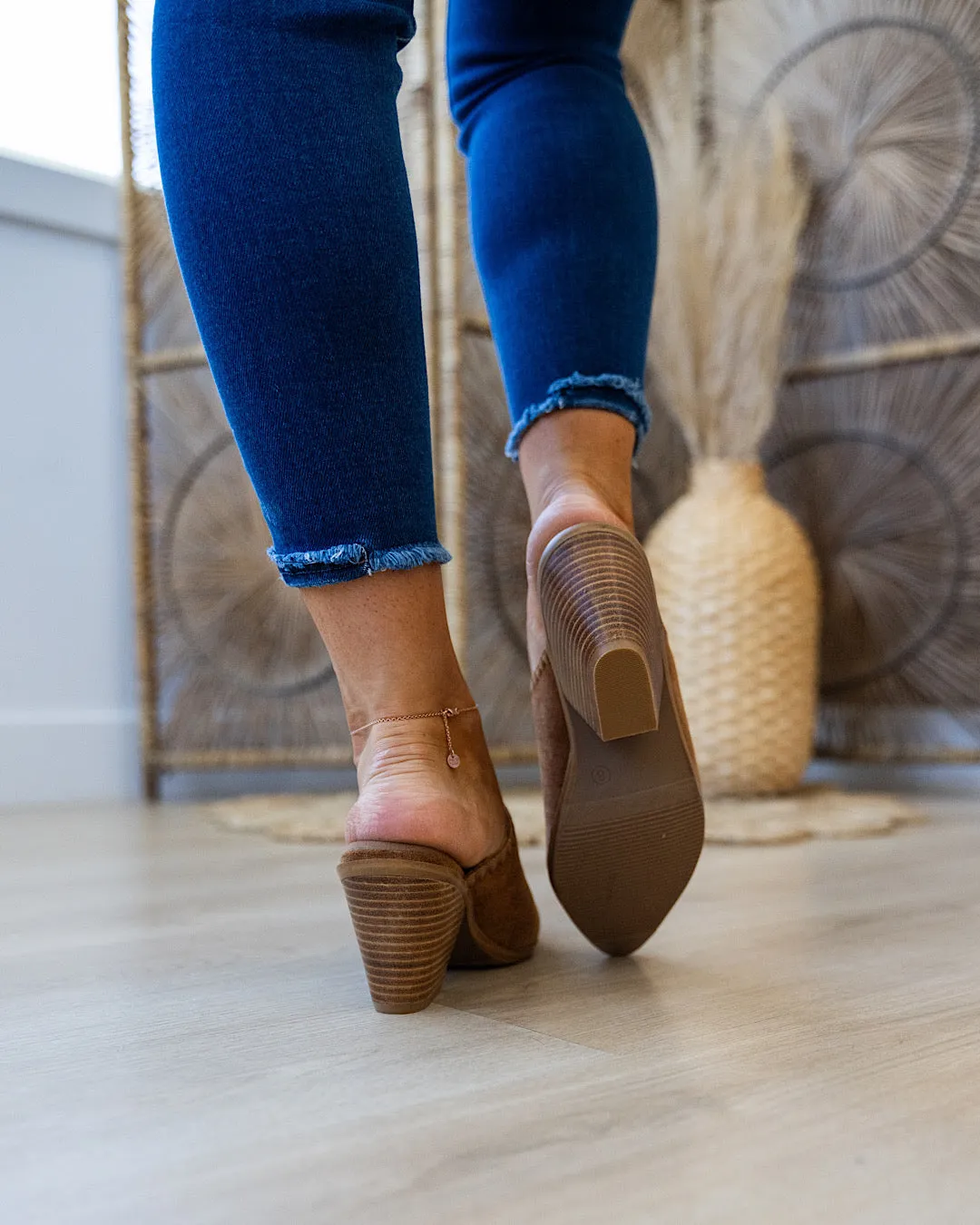 Corkys Sizzle Faux Suede Slip Ons - Tobacco
