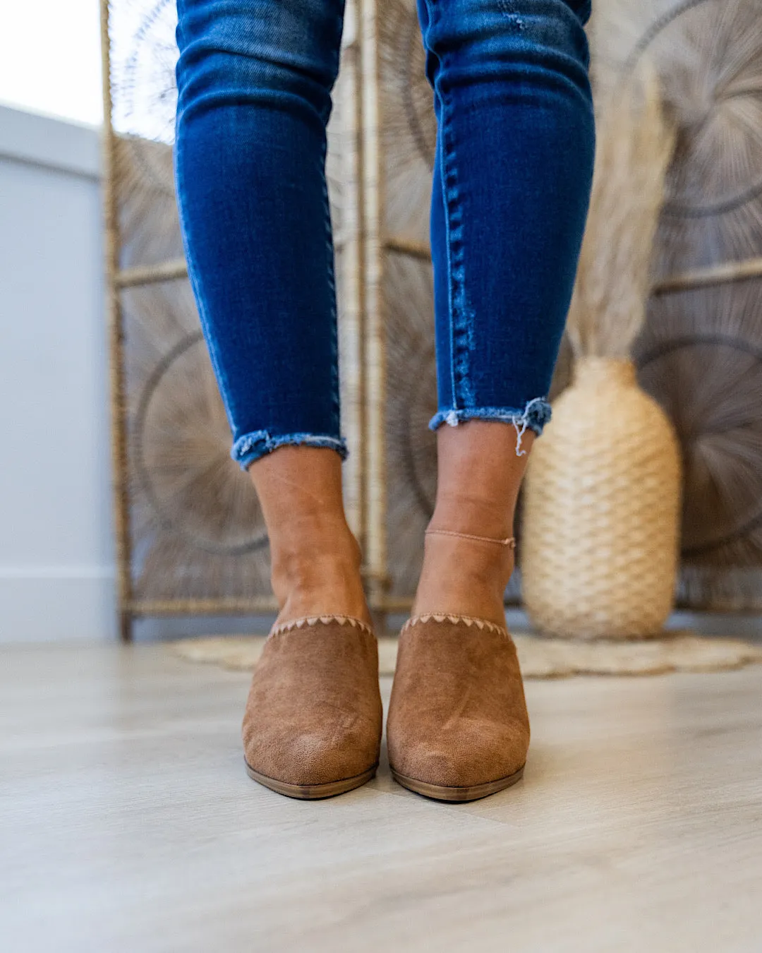 Corkys Sizzle Faux Suede Slip Ons - Tobacco
